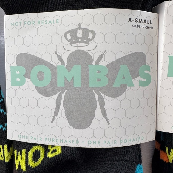 Bombas Socks XS 5 Pair Bundle Youth Size 1-3 NWT Black Antimicrobial Honeycomb - Picture 2 of 6